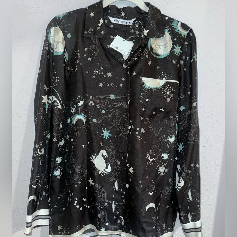 Zara silk blouse… Pants sold separately